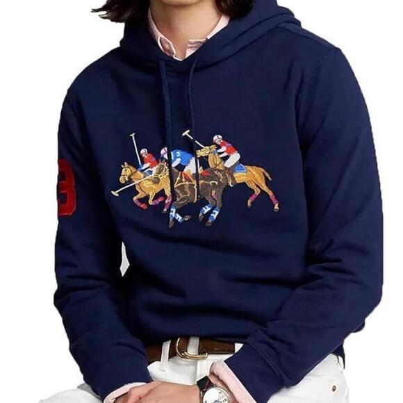Ralph Lauren Other - $208 NEW Polo Ralph Lauren Triple Pony Fleece BIG&TALL  2XLT Hoodie Men's  Blue